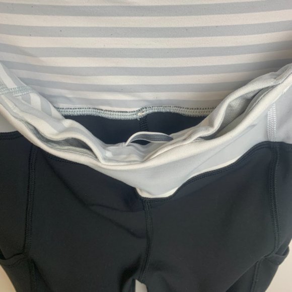 Lululemon Run: Deep Coal, White & Silver Back On Track Cropped Leggings - Picture 9 of 9